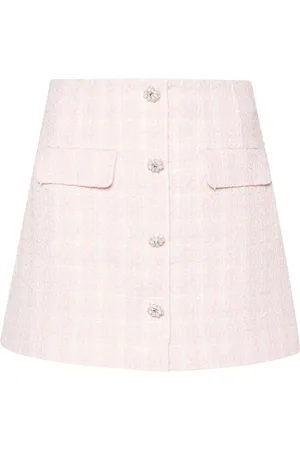 Self-Portrait Checked tweed mini skirt