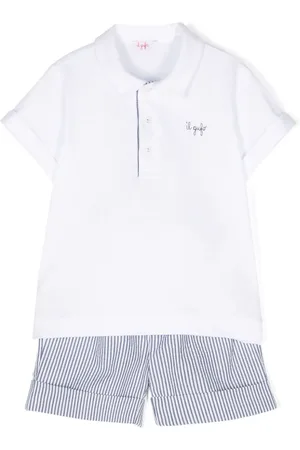 Il gufo Striped cotton shorts set