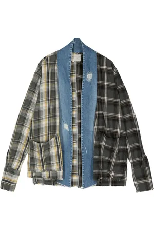 GREG LAUREN Plaid-check patchwork jacket