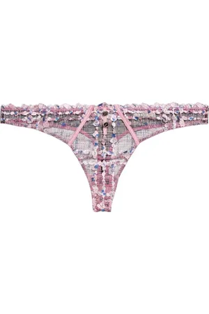 FLEUR DU MAL Gabrielle embroidered thong