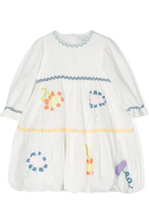 Stella McCartney Floral-embroidery linen cotton dress