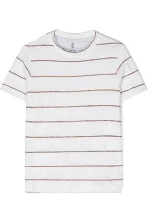 Brunello Cucinelli Linen cotton striped T-shirt