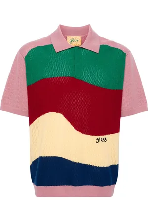 Glass Cypress Colour-block wool polo shirt