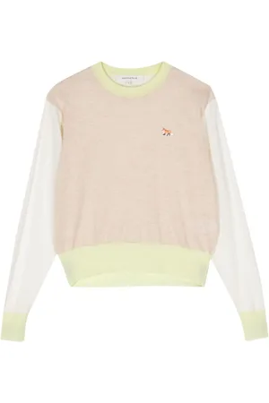 Maison Kitsuné Colour-block merino wool jumper