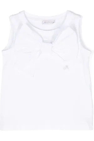 MONNALISA Oversized-bow sleeveless top