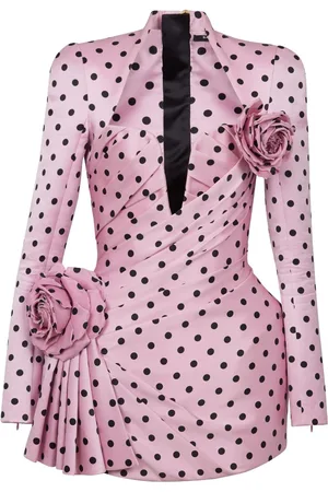 Balmain Polka dot-print pleated minidress