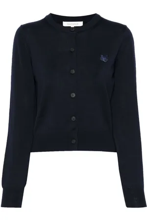 Maison Kitsuné Logo-appliqué wool cardigan