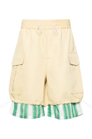 WALES BONNER Layered twill cargo shorts