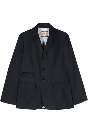 Plan C Poplin single-breasted blazer