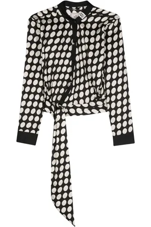 Maison Mihara Yasuhiro Scarf-detail polka-dot shirt