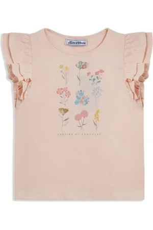Tartine Et Chocolat Ruffled floral-print T-shirt