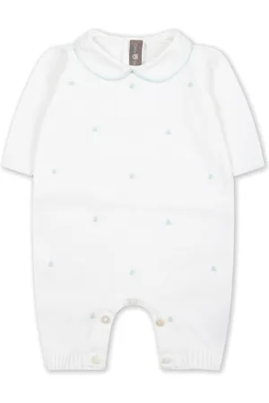 LITTLE BEAR Polka dot knitted romper