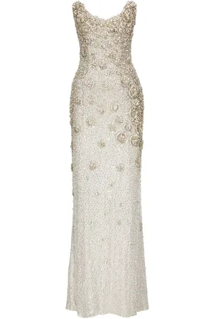 Oscar de la Renta Crystal-embellished strapless gown