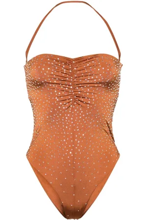 FORTE FORTE Crystal-embellished open-back swimsuit