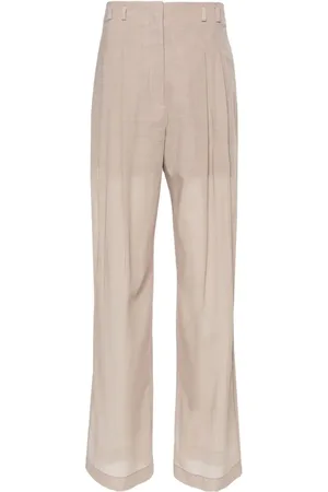 Serafini Pleat-detail semi-sheer trousers