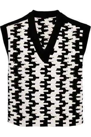 CROQUIS Geometric-pattern print vest