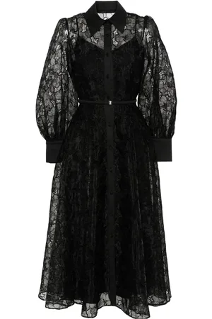 NISSA Floral-lace midi dress