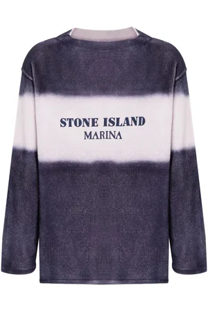 Stone Island Logo-print faded-stripe jumper