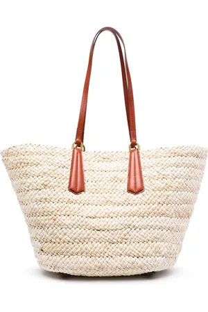 Max Mara Logo plaque braided tote bag