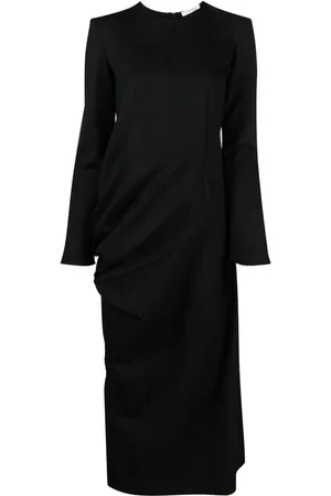 The Row Gathered-detailing long-sleeved shift dress