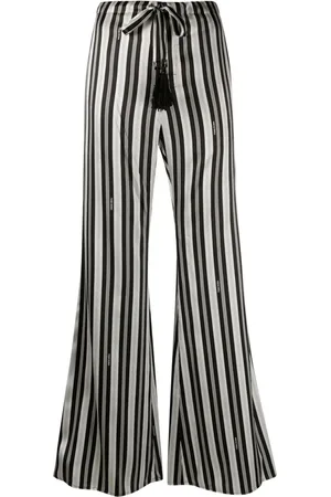 Fendi Striped silk flared trousers