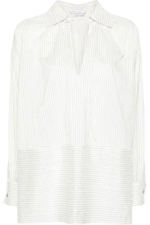 Max Mara Pinstriped spread-collar shirt