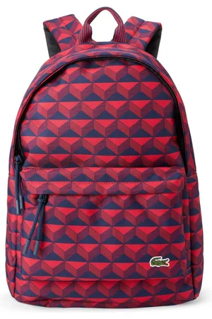 Lacoste Geometric-print logo-appliqué backpack
