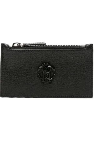 Roberto Cavalli RC-plaque leather cardholder