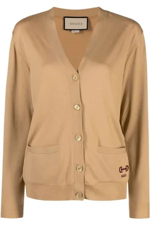 Gucci Embroidered-logo wool cardigan