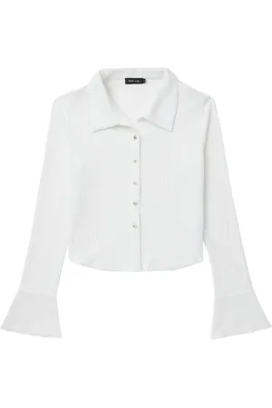 tout a coup Long-sleeved seersucker shirt