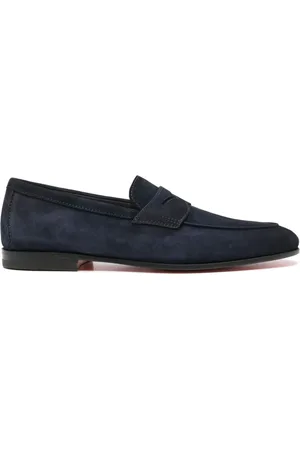 santoni Penny-slot suede loafers