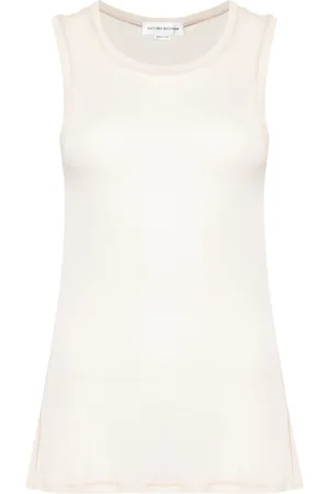 Victoria Beckham Semi-sheer slub tank top