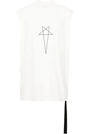 Rick Owens Pentagram-print cotton tank top