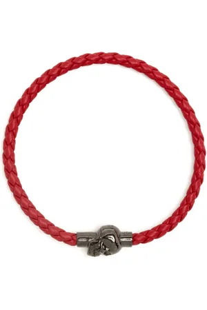 Alexander McQueen Skull braided-leather bracelet