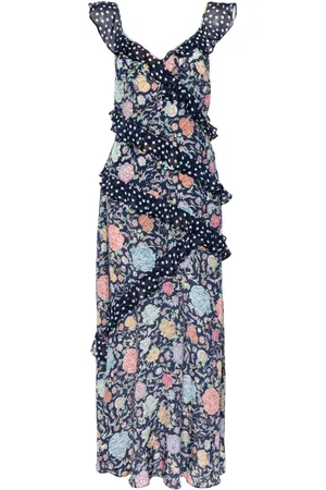 RIXO London Gail silk maxi dress
