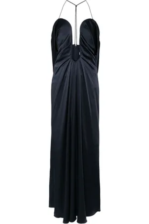 Victoria Beckham Draped halterneck satin gown
