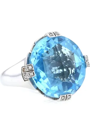 Bvlgari 2010s white gold Parentesi topaz and diamond cocktail ring