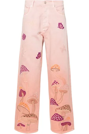 Nahmias Psychedelic mid-rise straight-leg jeans