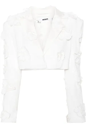 ROTATE Sequinned cropped blazer