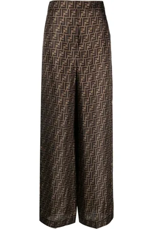 FENDI layered virgin-wool trousers - Pink