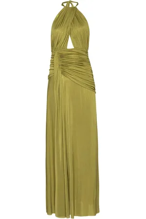 PATBO Ruched halterneck maxi dress