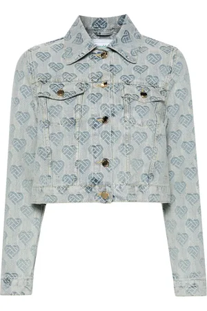 Casablanca Heart monogram-jacquard denim jacket