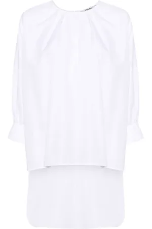 Max Mara Pleated crew-neck blouse