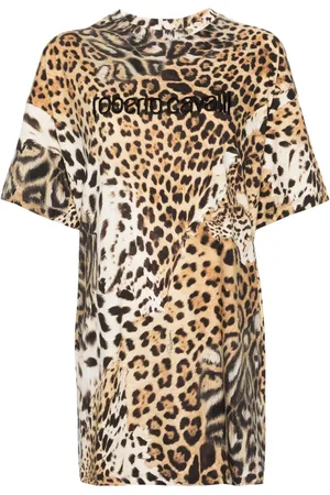 Roberto Cavalli Jaguar Skin-print T-shirt minidress