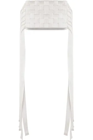 Alberta Ferretti Fringed woven clutch bag