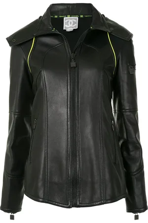 CHANEL 2004 hooded leather jacket