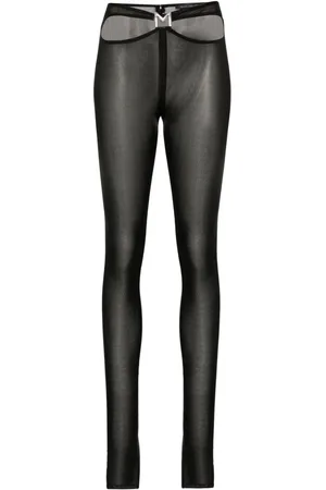 MUGLER Logo-plaque cut-out leggings