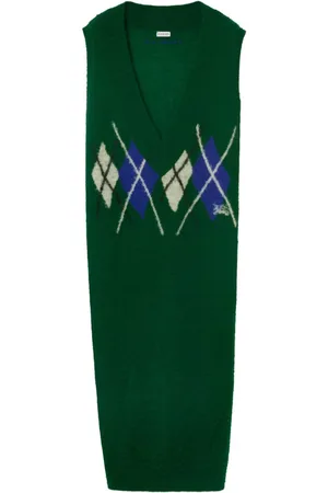 Burberry Argyle-intarsia wool maxi dress