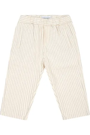 Emporio Armani Striped cotton-linen trousers