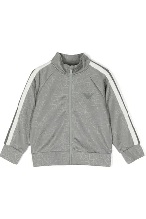 Emporio Armani Monogram-jacquard side-stripe track jacket